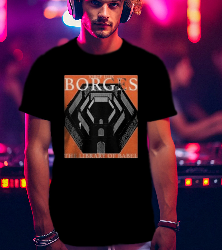 Jorge Luis Borges The Library Of Babel Enter The Night Gallery T-Shirt