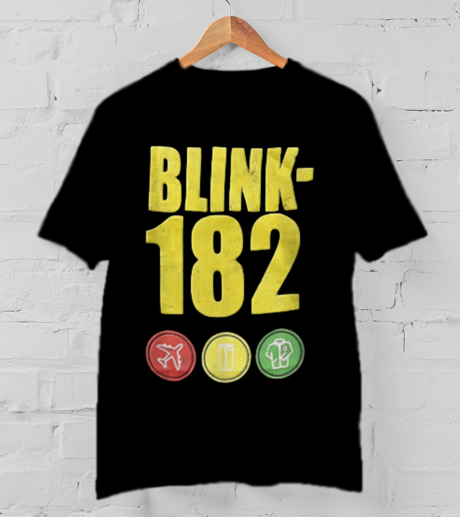 Blink 182 Yellow Airplane Glass T-Shirt