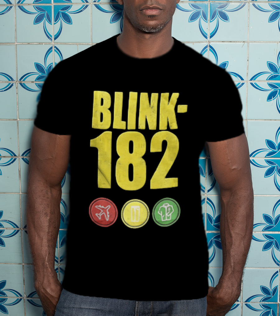 Blink 182 Yellow Airplane Glass T-Shirt