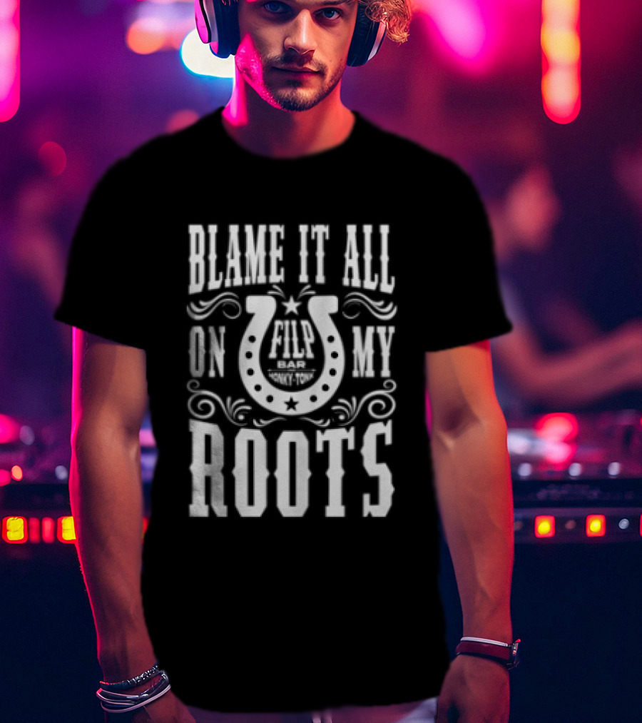 Garth Brooks Blame It All On My Roots Horseshoe Nashville TN Honky Tonk T-Shirt