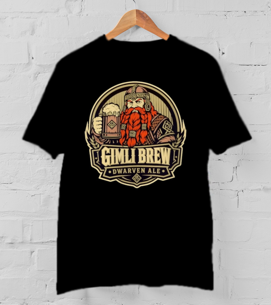 Gimli Brew Dwarven Ale Beer Mythical Fantasy Adventure T-Shirt
