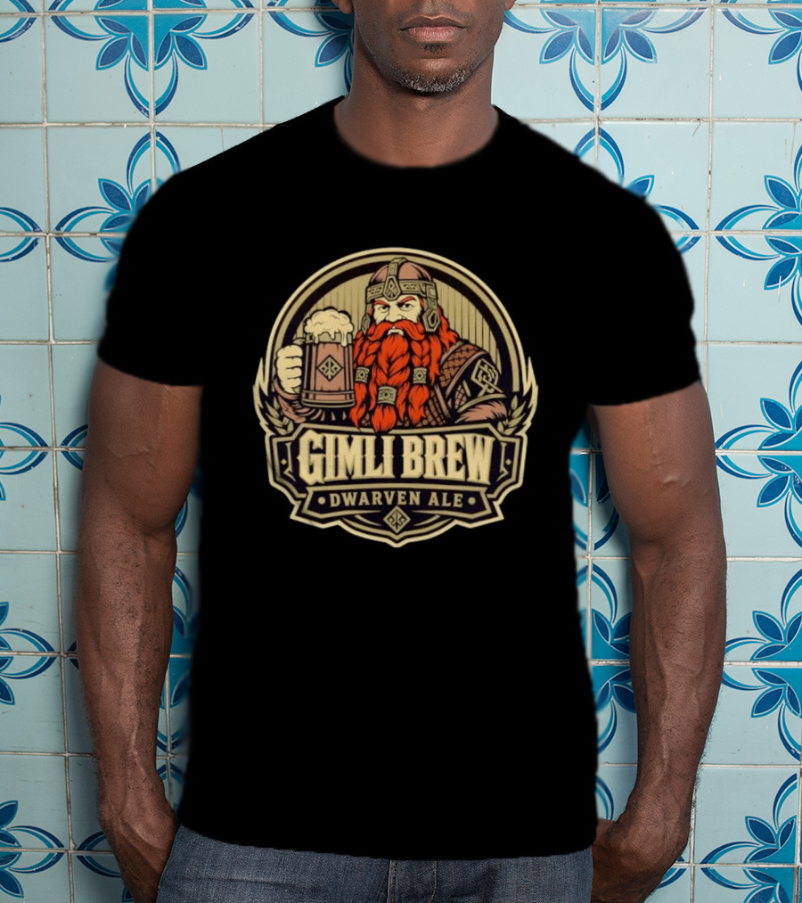 Gimli Brew Dwarven Ale Beer Mythical Fantasy Adventure T-Shirt