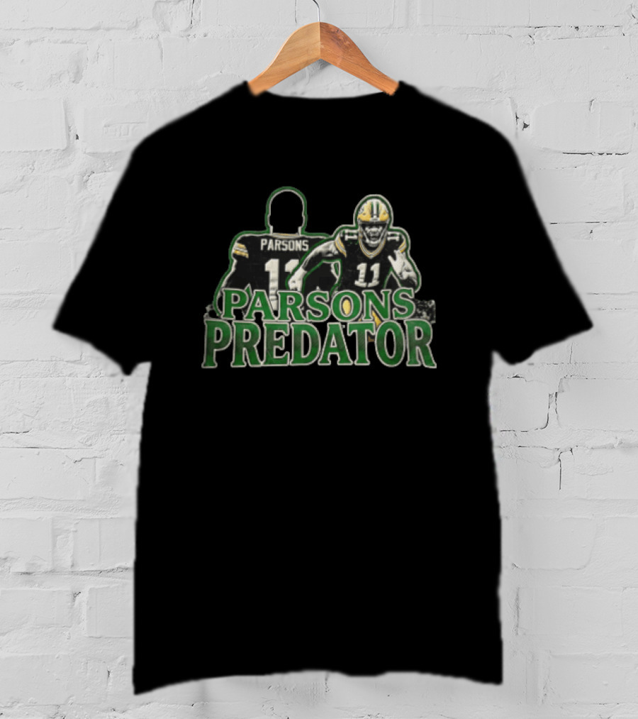 Green Bay Packers Parsons Predator Football Player Running T-Shirt