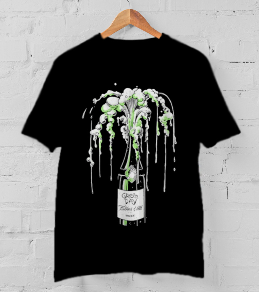Green Day Father Of All Champagne Unicorn Bottle Burst T-Shirt