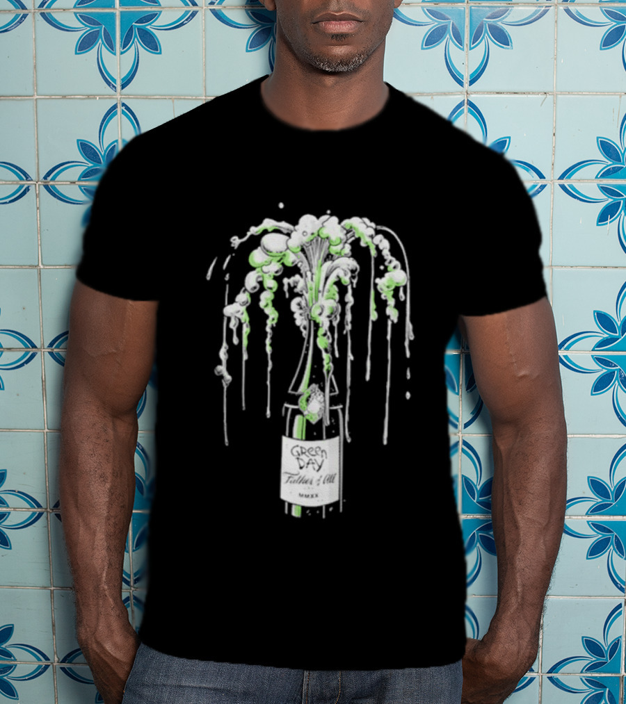 Green Day Father Of All Champagne Unicorn Bottle Burst T-Shirt