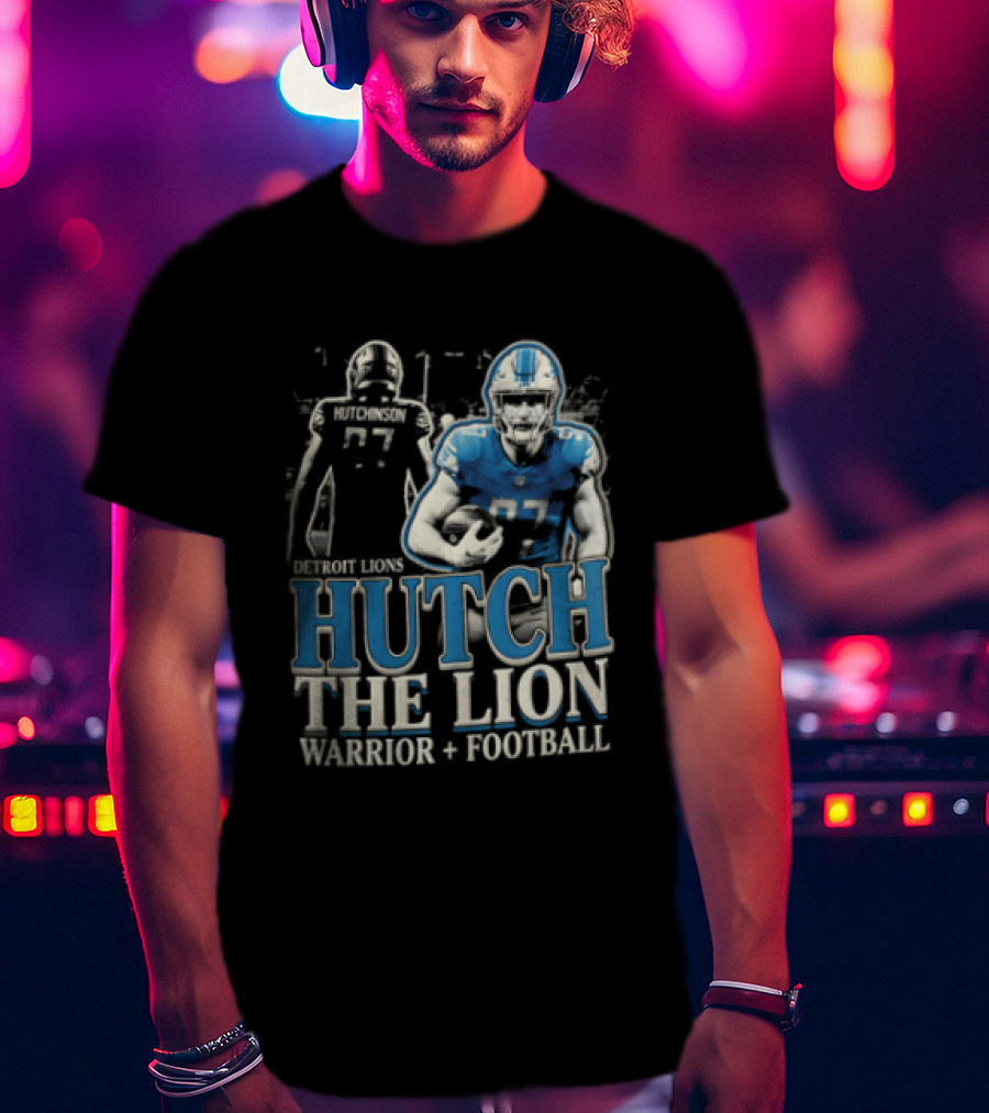 Detroit Lions Hutch The Lion Warrior Football T-Shirt