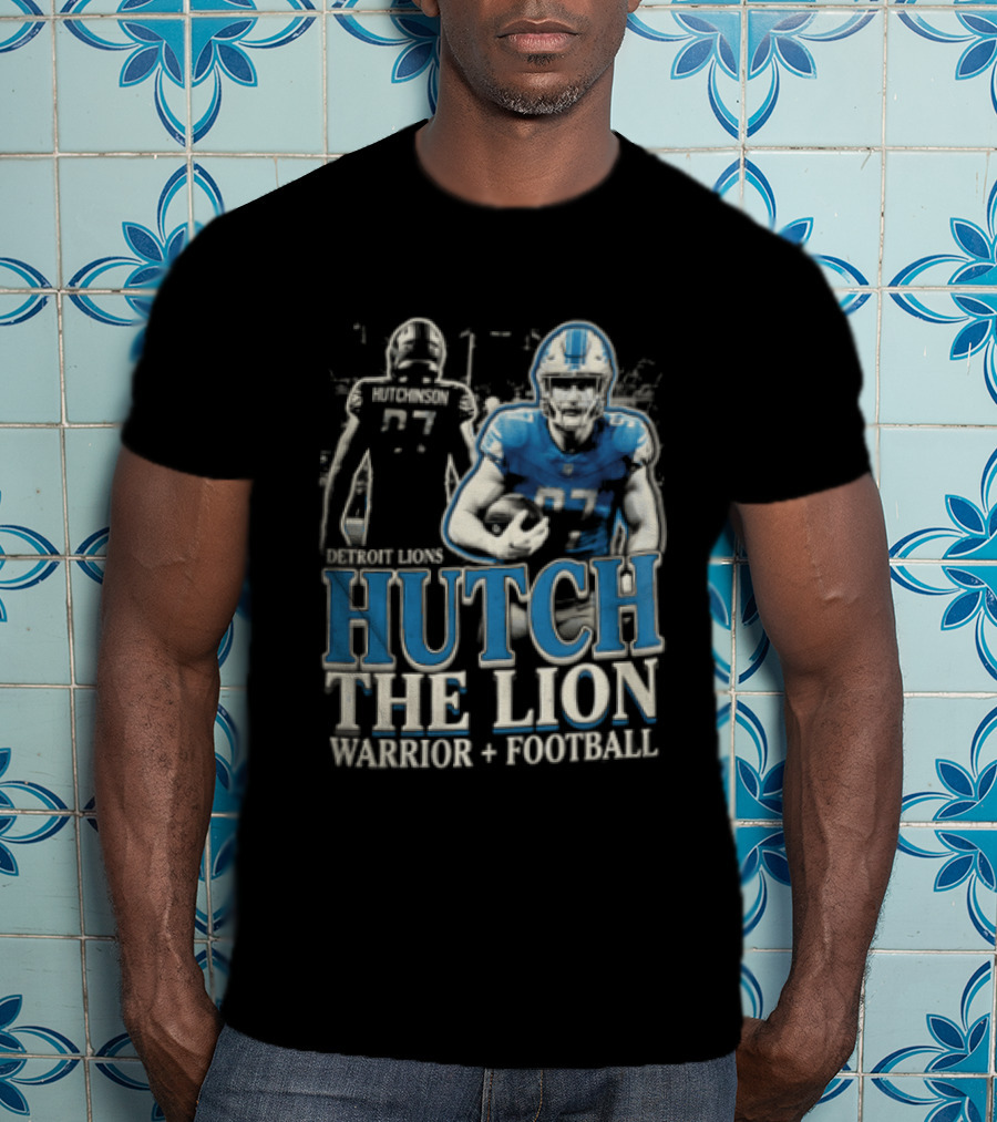 Detroit Lions Hutch The Lion Warrior Football T-Shirt