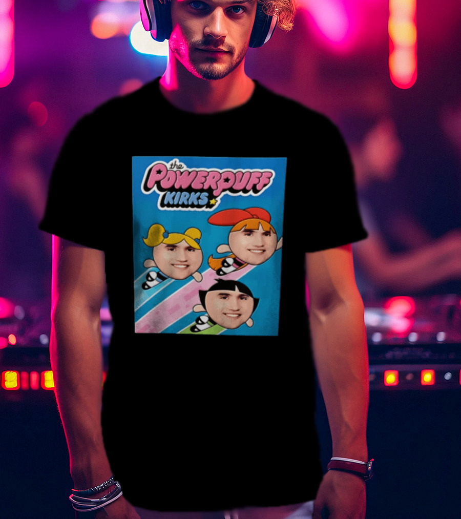 The Powerpuff Kirks Cartoon Characters Flying Faces T-Shirt
