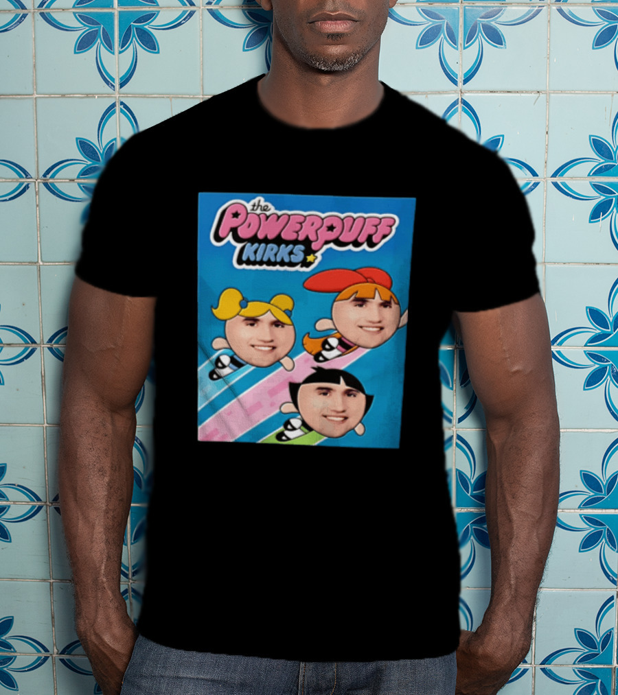 The Powerpuff Kirks Cartoon Characters Flying Faces T-Shirt
