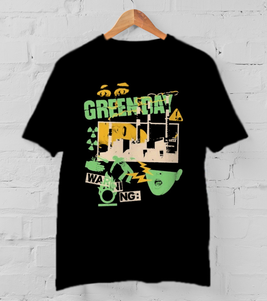Green Day Warning Power Plant Radiation Hazard T-Shirt