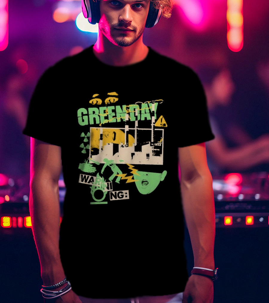 Green Day Warning Power Plant Radiation Hazard T-Shirt