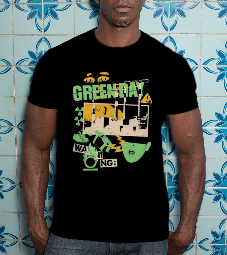 Green Day Warning Power Plant Radiation Hazard T-Shirt