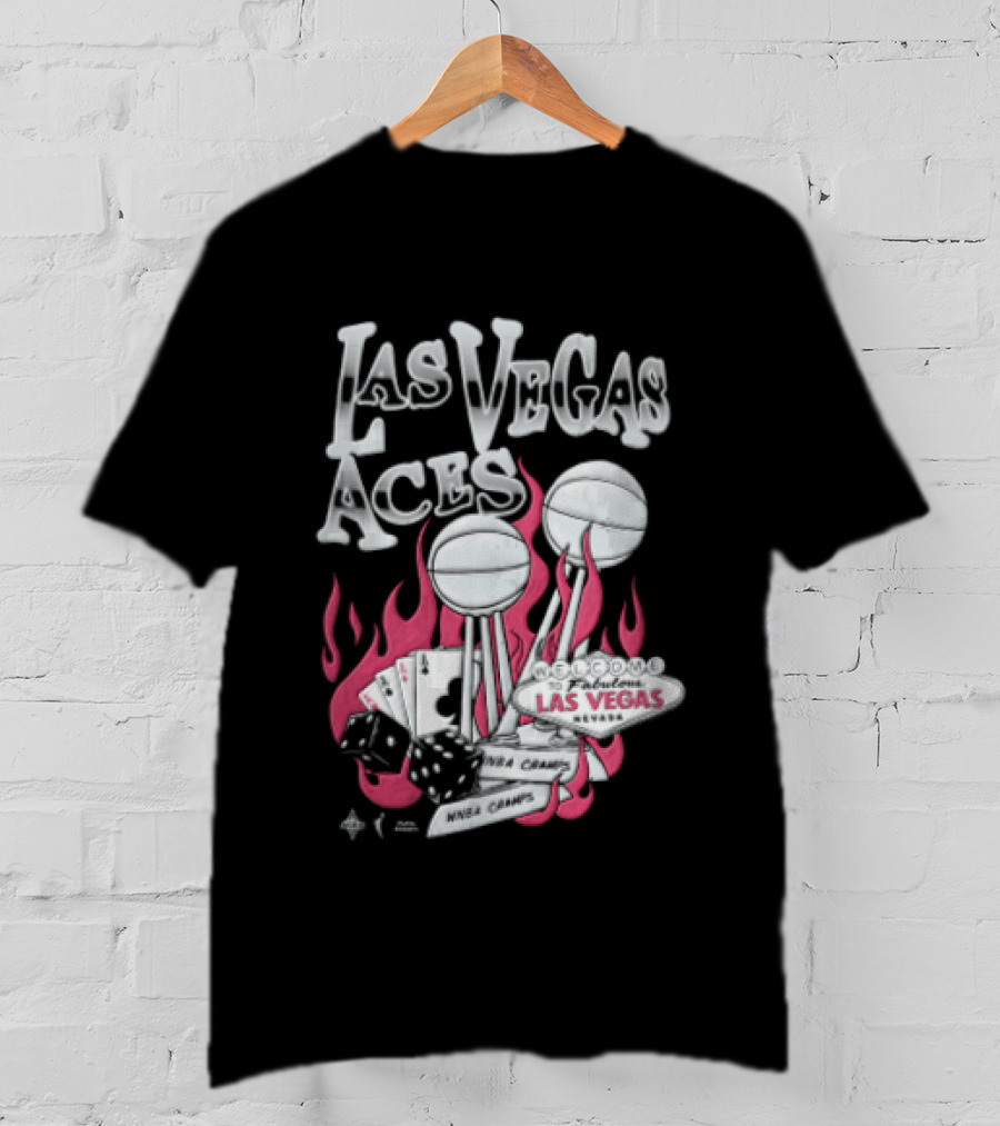 Las Vegas Aces Twice As Hot Dice And Flaming Cards T-Shirt