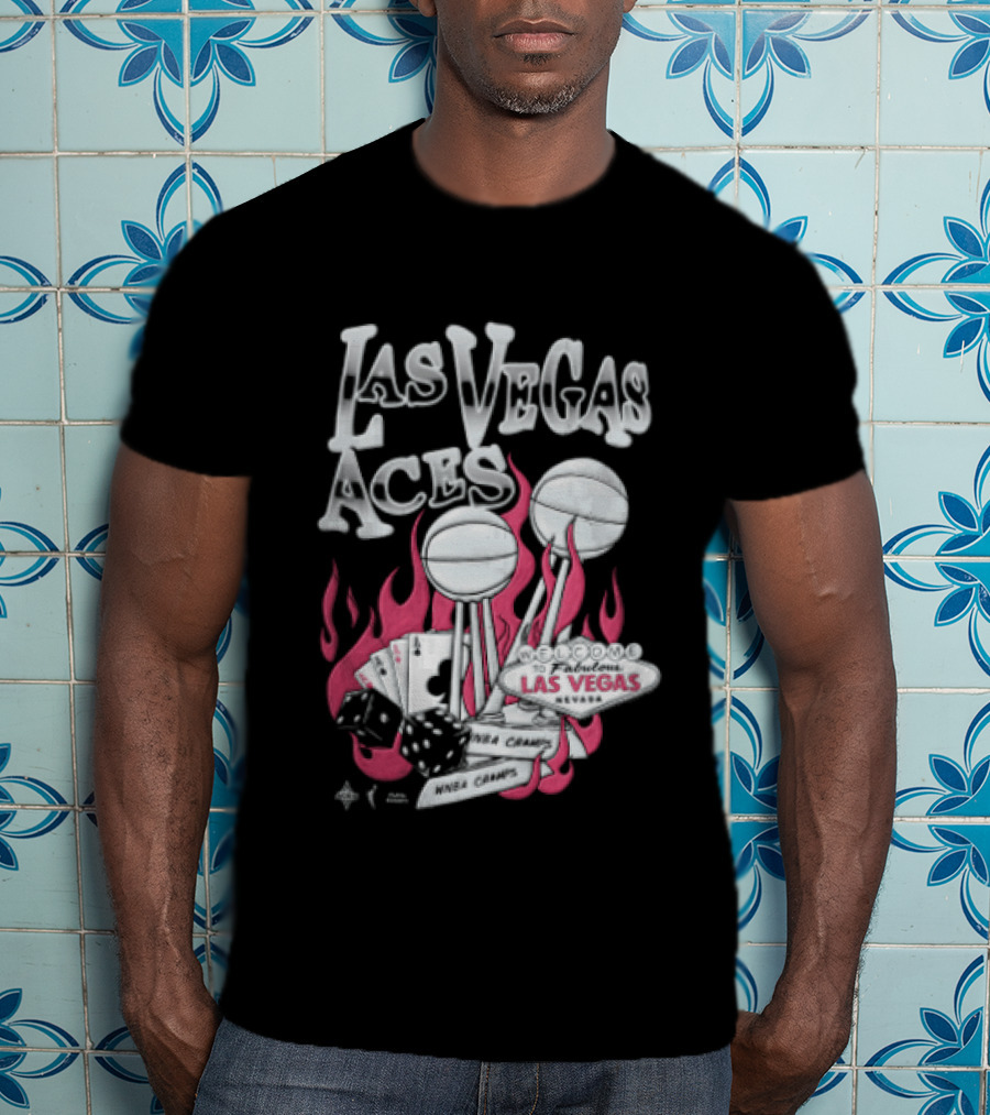 Las Vegas Aces Twice As Hot Dice And Flaming Cards T-Shirt
