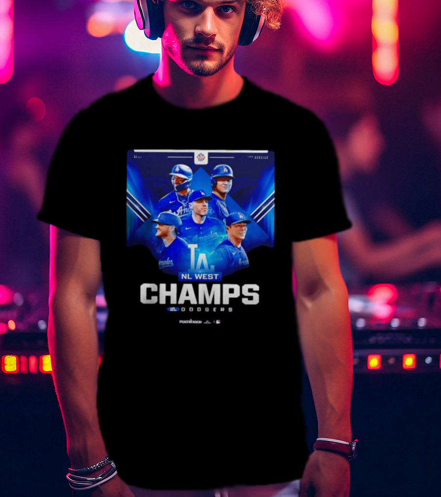 Los Angeles Dodgers NL West Champs 2026 Postseason Player Collage T-Shirt