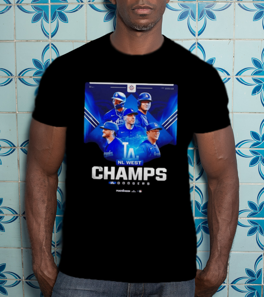 Los Angeles Dodgers NL West Champs 2026 Postseason Player Collage T-Shirt