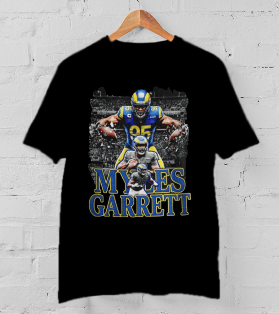 Los Angeles Rams Myles Garrett Football Player Collage Three Poses T-Shirt