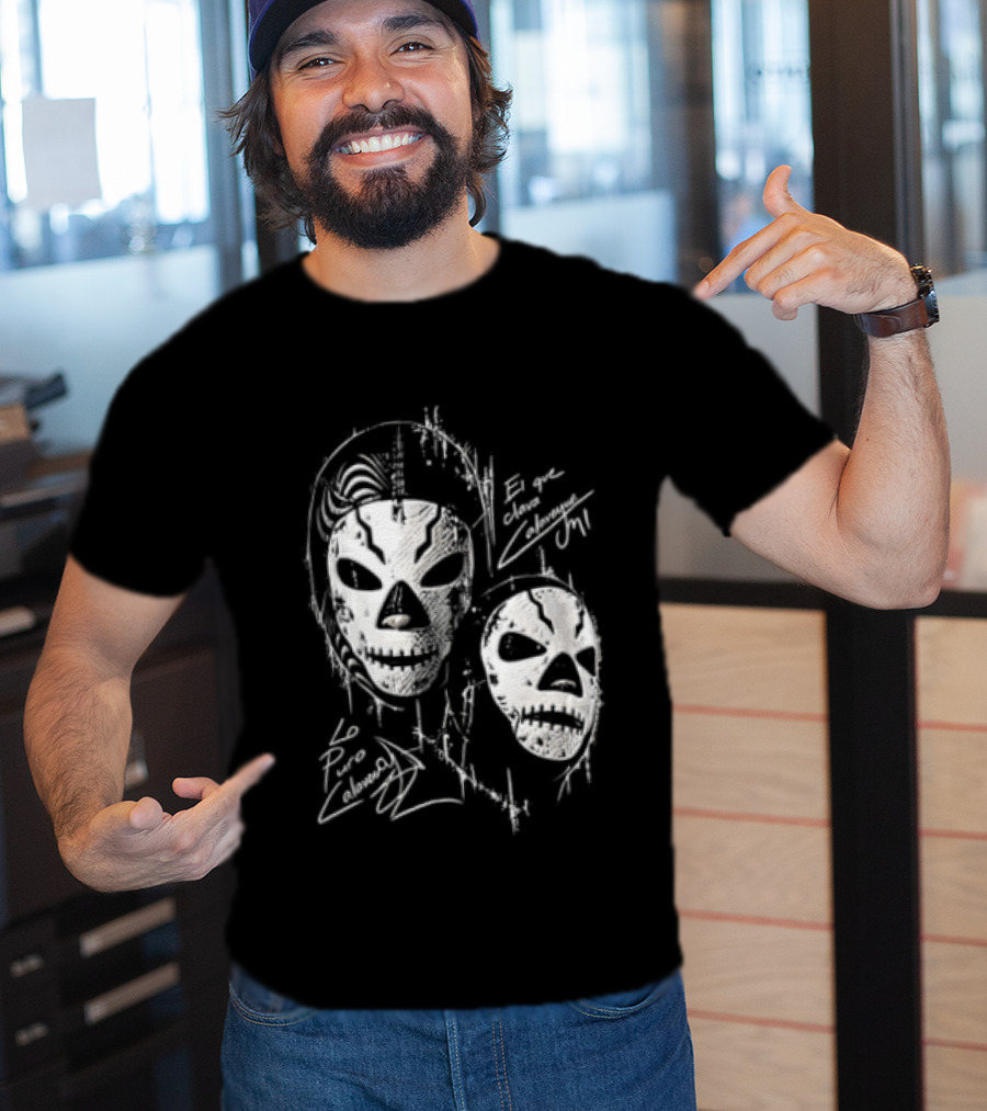 El Que Clava Calavera Mi Lo Puro Calavera Lucha Libre Skull Masks T-Shirt