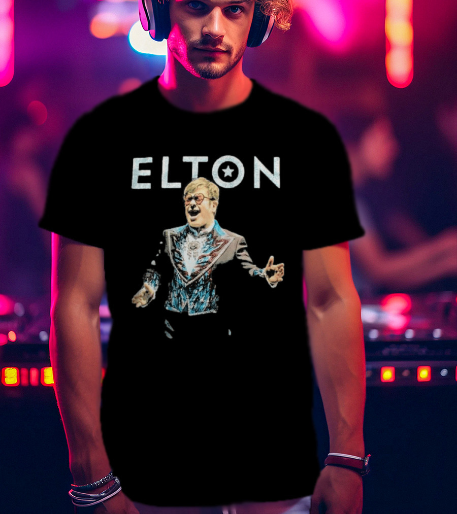 Elton John Glitter Sequin Jacket T-Shirt
