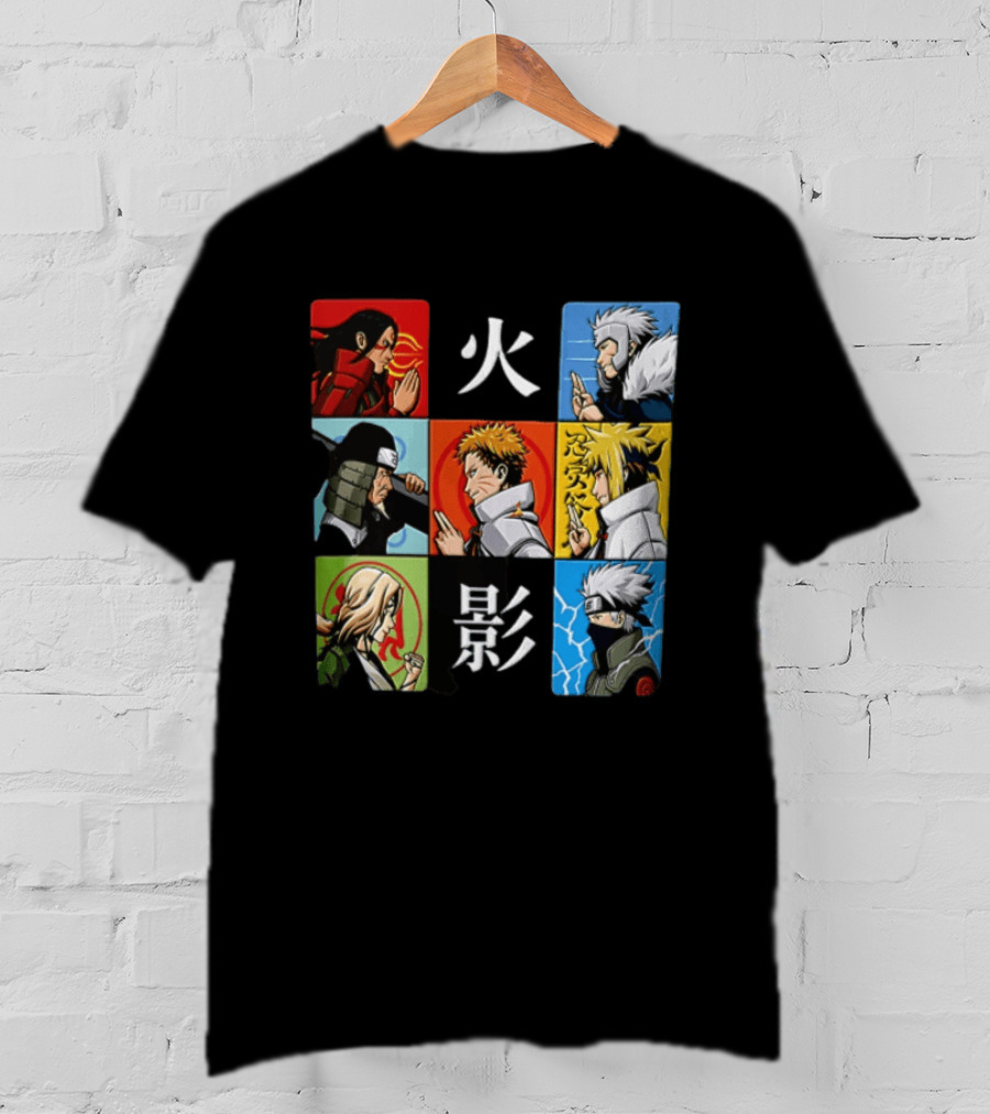 Naruto Leaf Village Hokage Characters Japanese T-Shirt