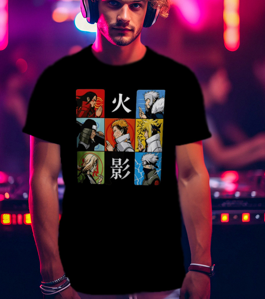 Naruto Leaf Village Hokage Characters Japanese T-Shirt