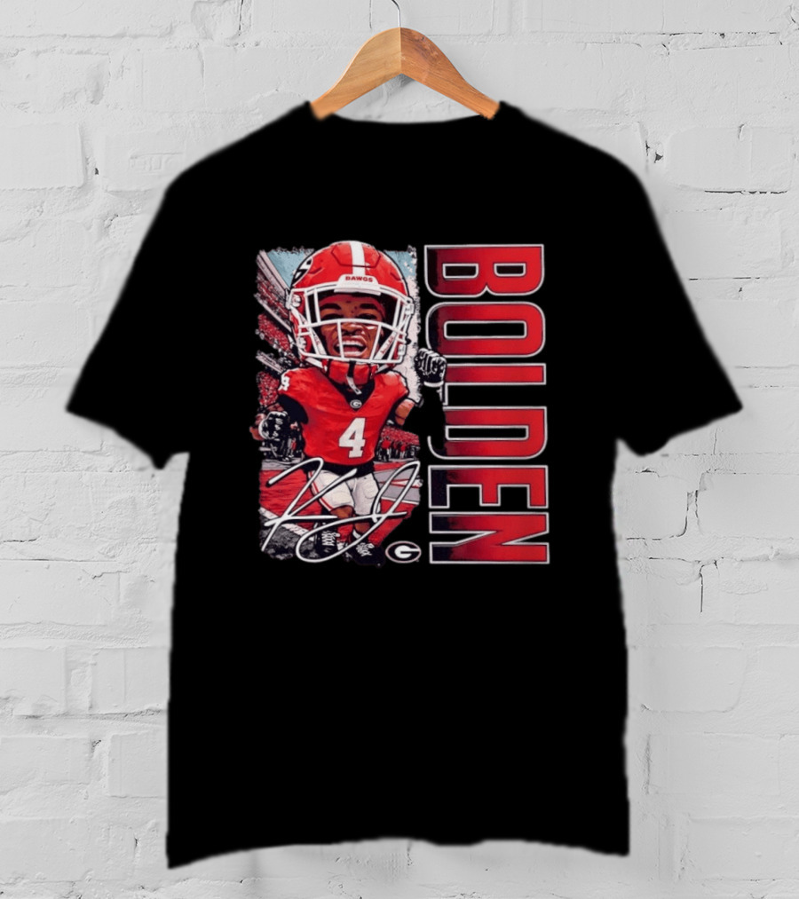 Georgia Bulldogs Football KJ Bolden No 4 Bobble Head Caricature T-Shirt