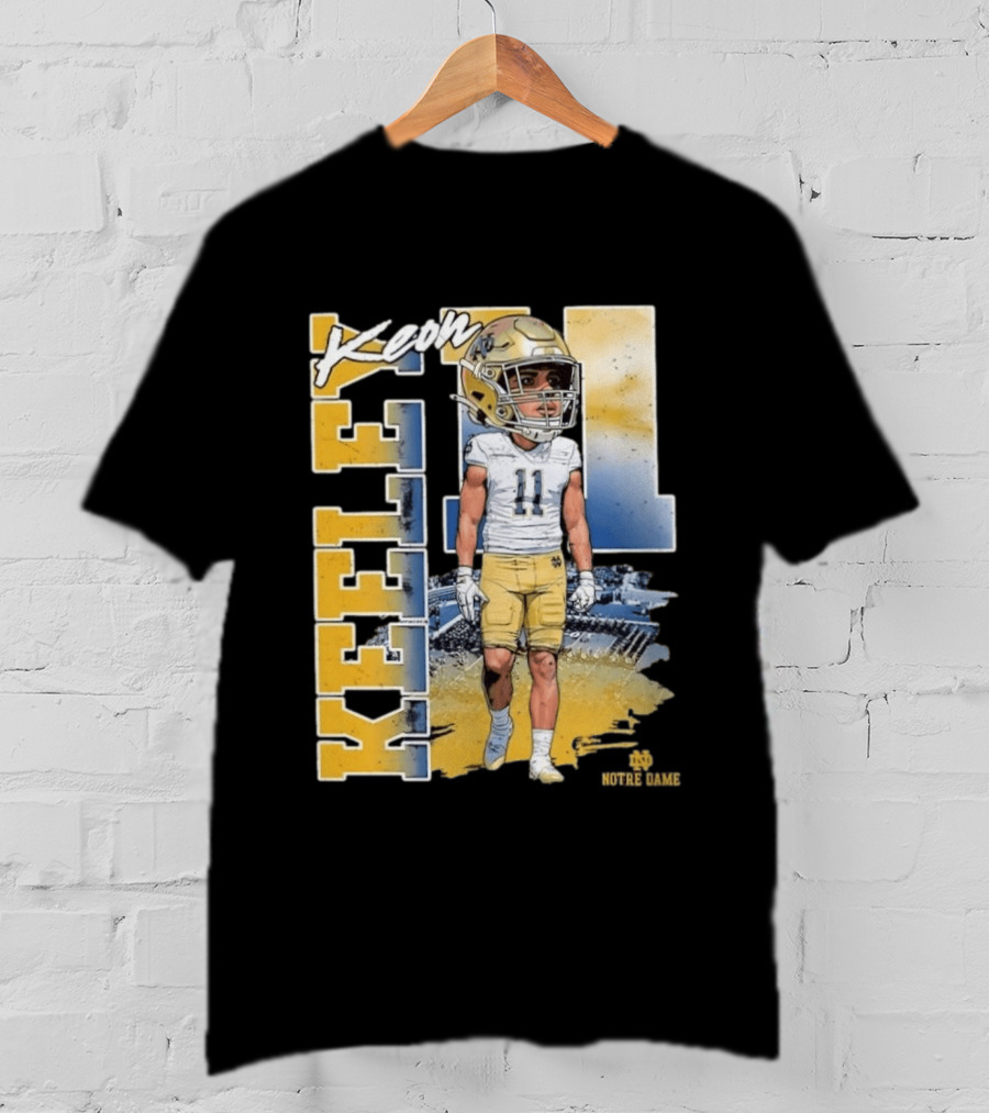 Notre Dame Fighting Irish Keon Keeley No 11 NCAA Football Caricature T-Shirt