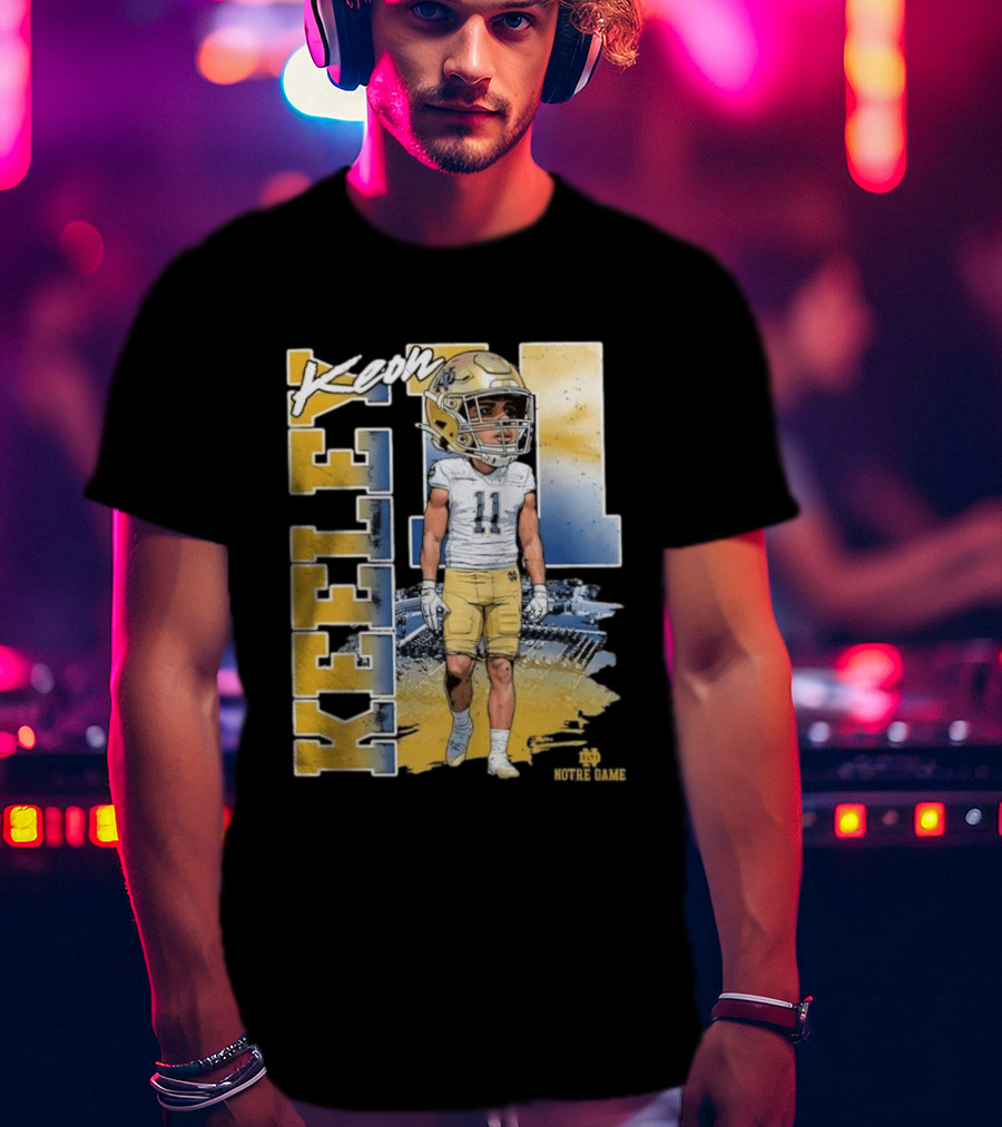 Notre Dame Fighting Irish Keon Keeley No 11 NCAA Football Caricature T-Shirt