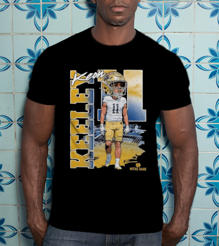 Notre Dame Fighting Irish Keon Keeley No 11 NCAA Football Caricature T-Shirt