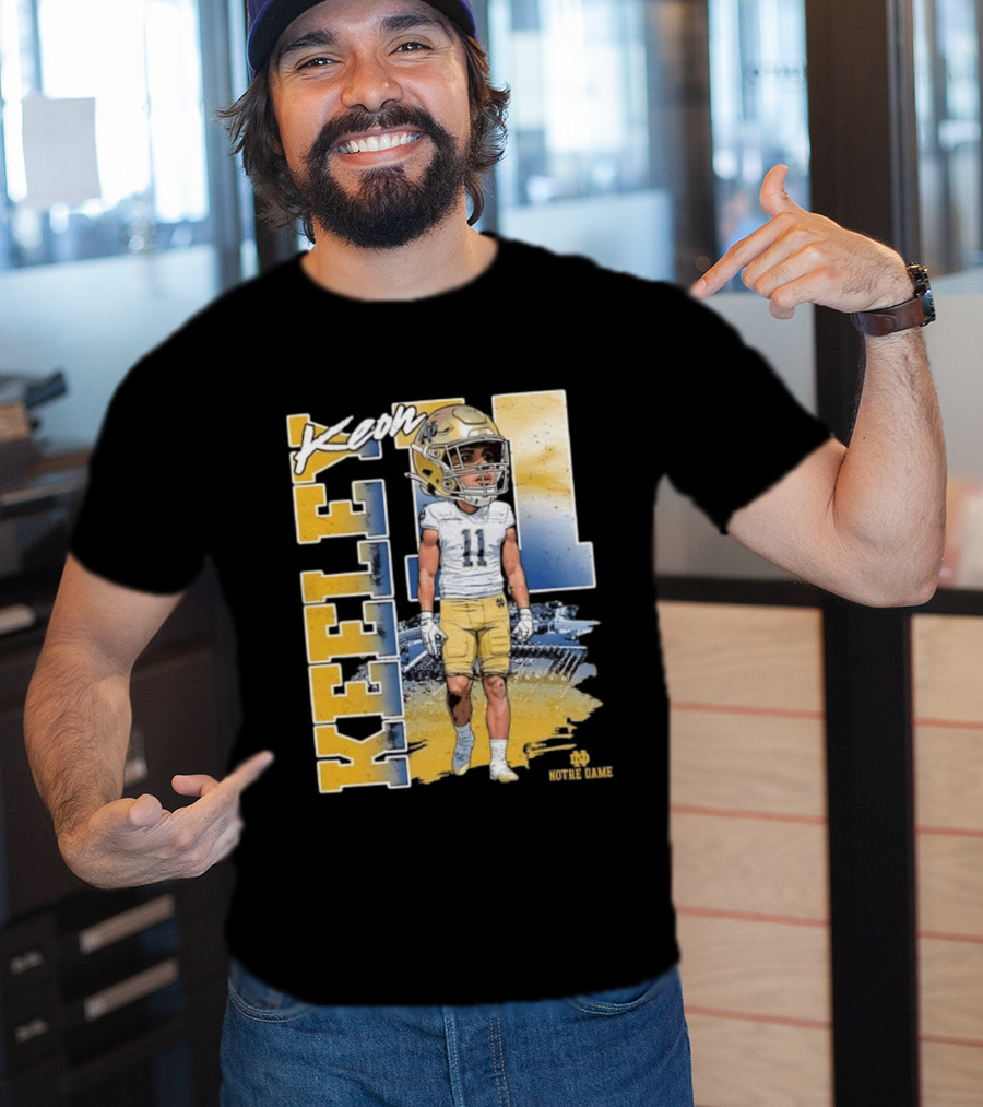 Notre Dame Fighting Irish Keon Keeley No 11 NCAA Football Caricature T-Shirt