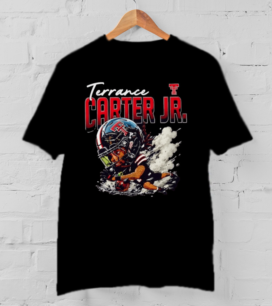 Terrance Carter Jr Texas Tech Red Raiders NCAA Football Bobblehead Caricature T-Shirt