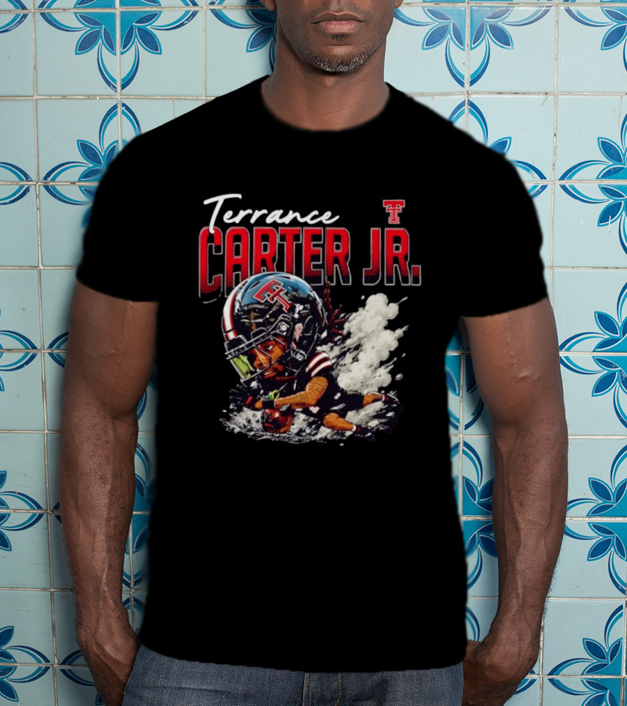 Terrance Carter Jr Texas Tech Red Raiders NCAA Football Bobblehead Caricature T-Shirt