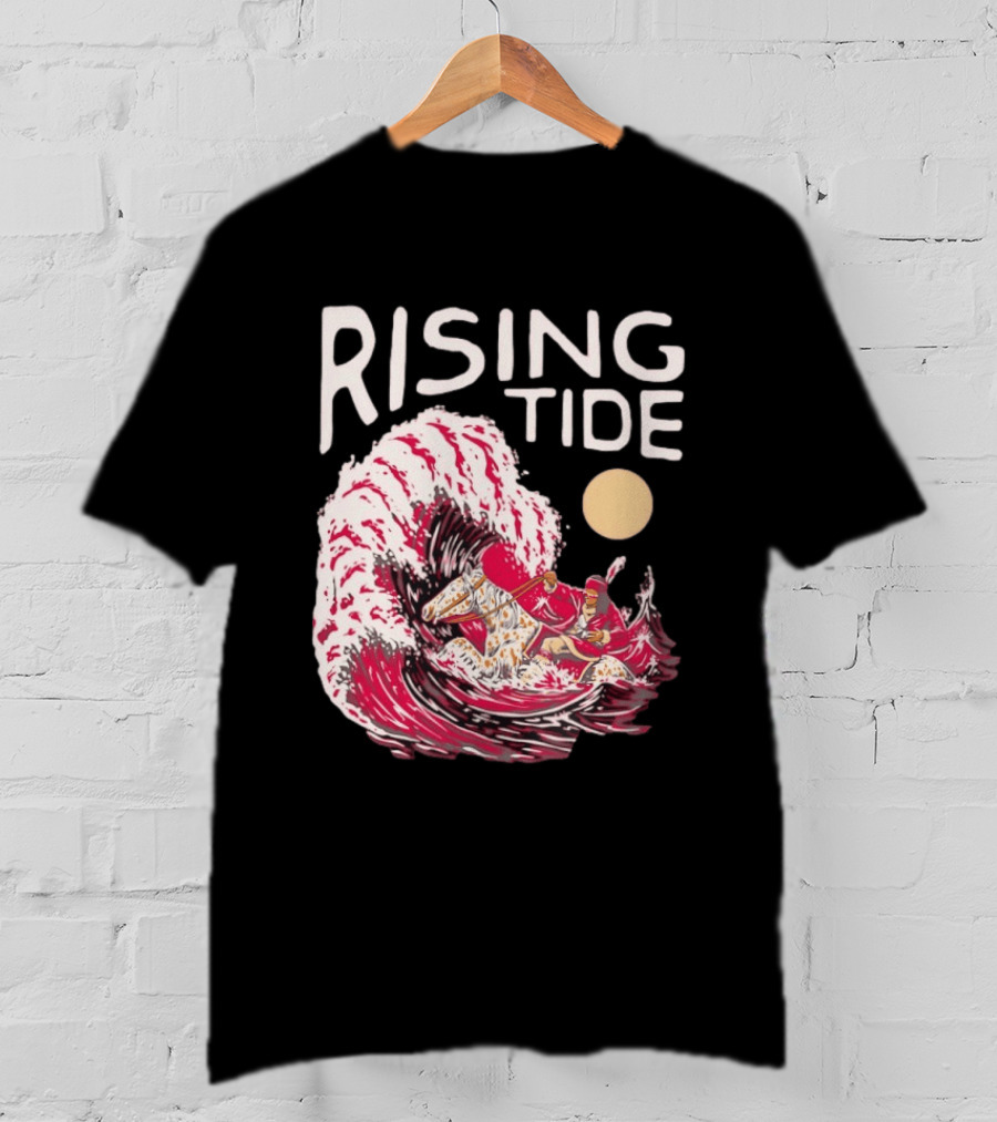 Rising Tide The Great Wave Off Kanagawa Samurai Rider T-Shirt