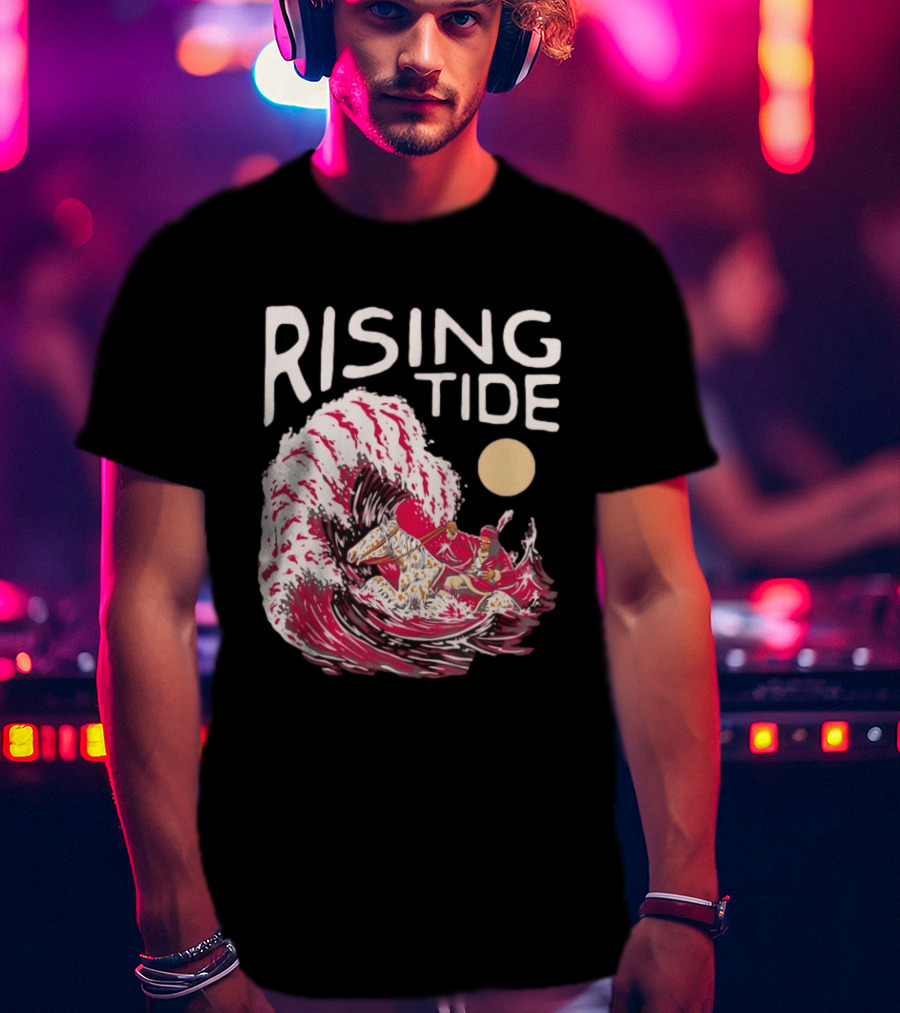 Rising Tide The Great Wave Off Kanagawa Samurai Rider T-Shirt