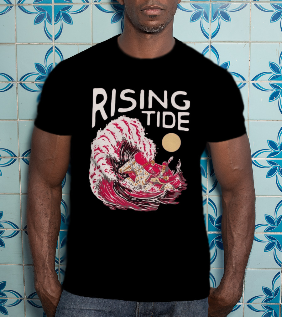 Rising Tide The Great Wave Off Kanagawa Samurai Rider T-Shirt