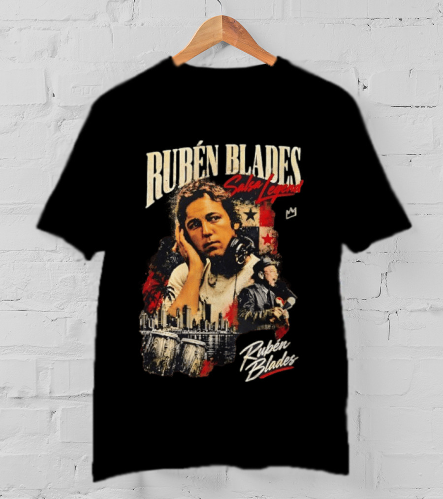 Rubén Blades Salsa Legend Panama City Skyline Musical Legacy T-Shirt