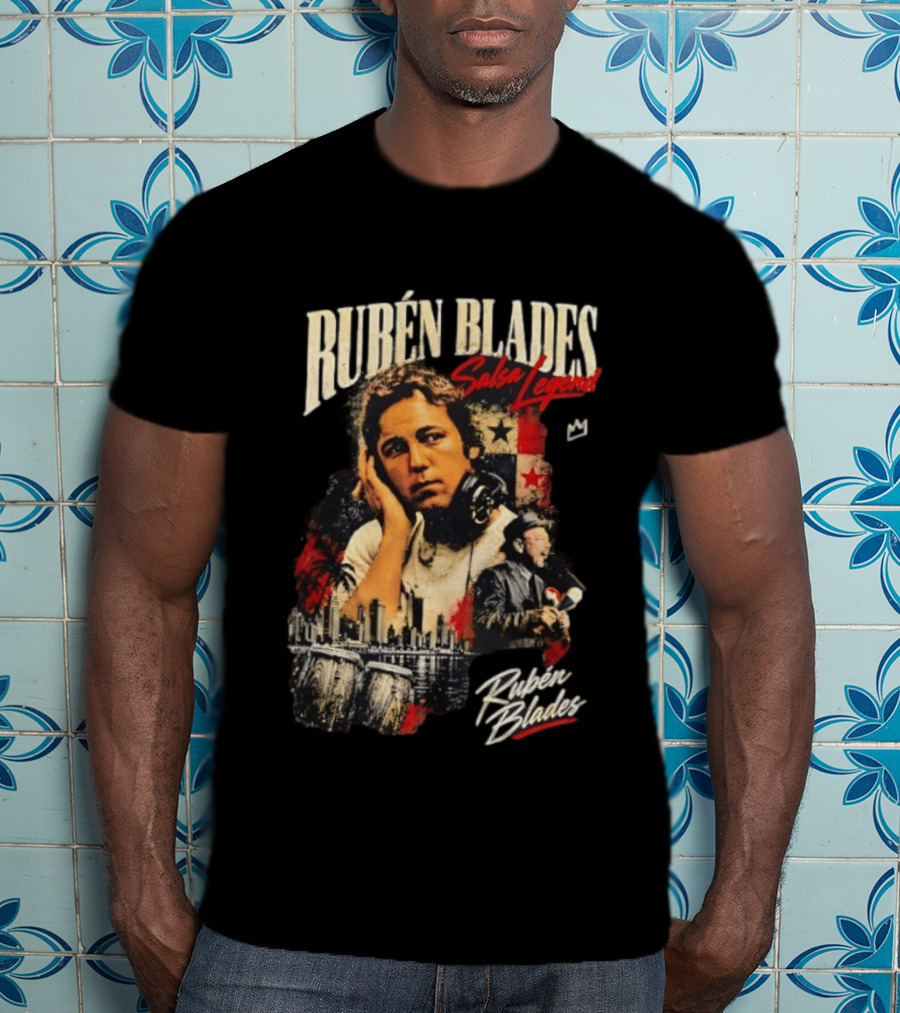 Rubén Blades Salsa Legend Panama City Skyline Musical Legacy T-Shirt
