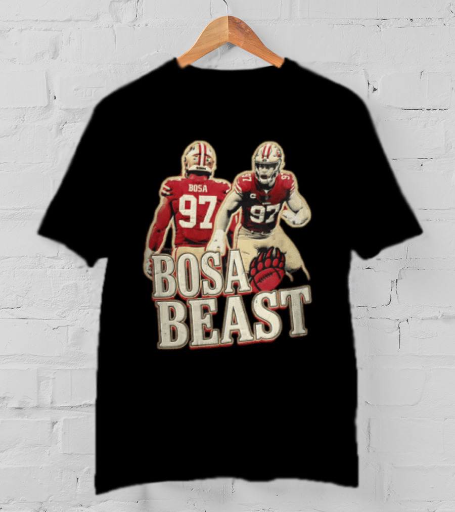 San Francisco 49ers Nick Bosa Beast Bear Claw Football Player 97 T-Shirt