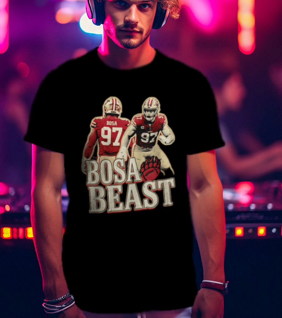 San Francisco 49ers Nick Bosa Beast Bear Claw Football Player 97 T-Shirt