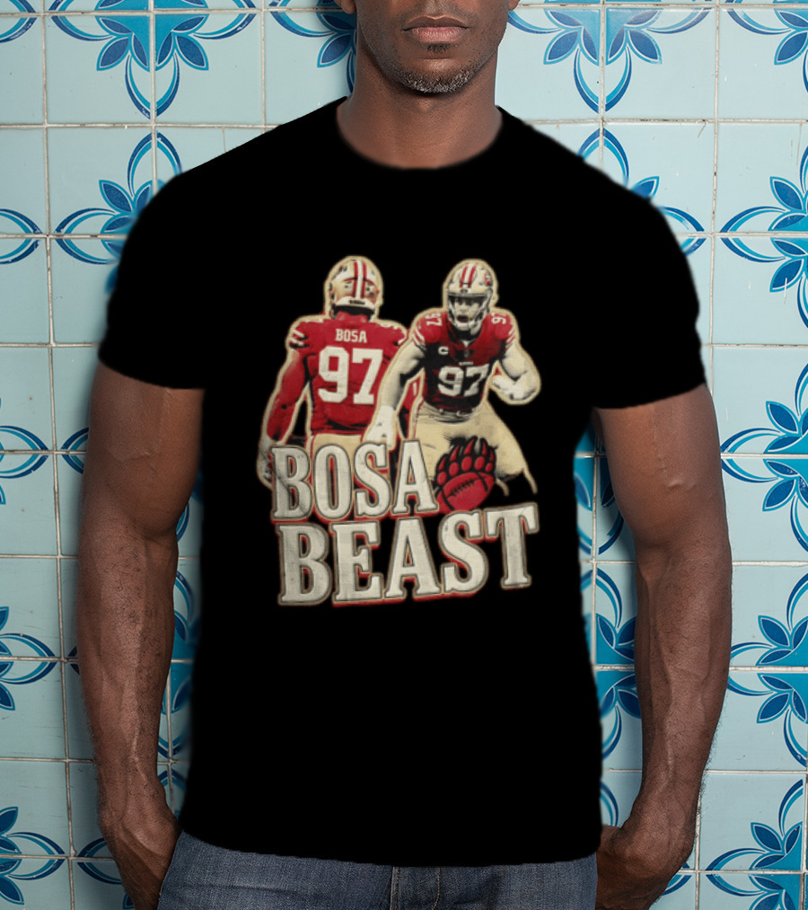 San Francisco 49ers Nick Bosa Beast Bear Claw Football Player 97 T-Shirt