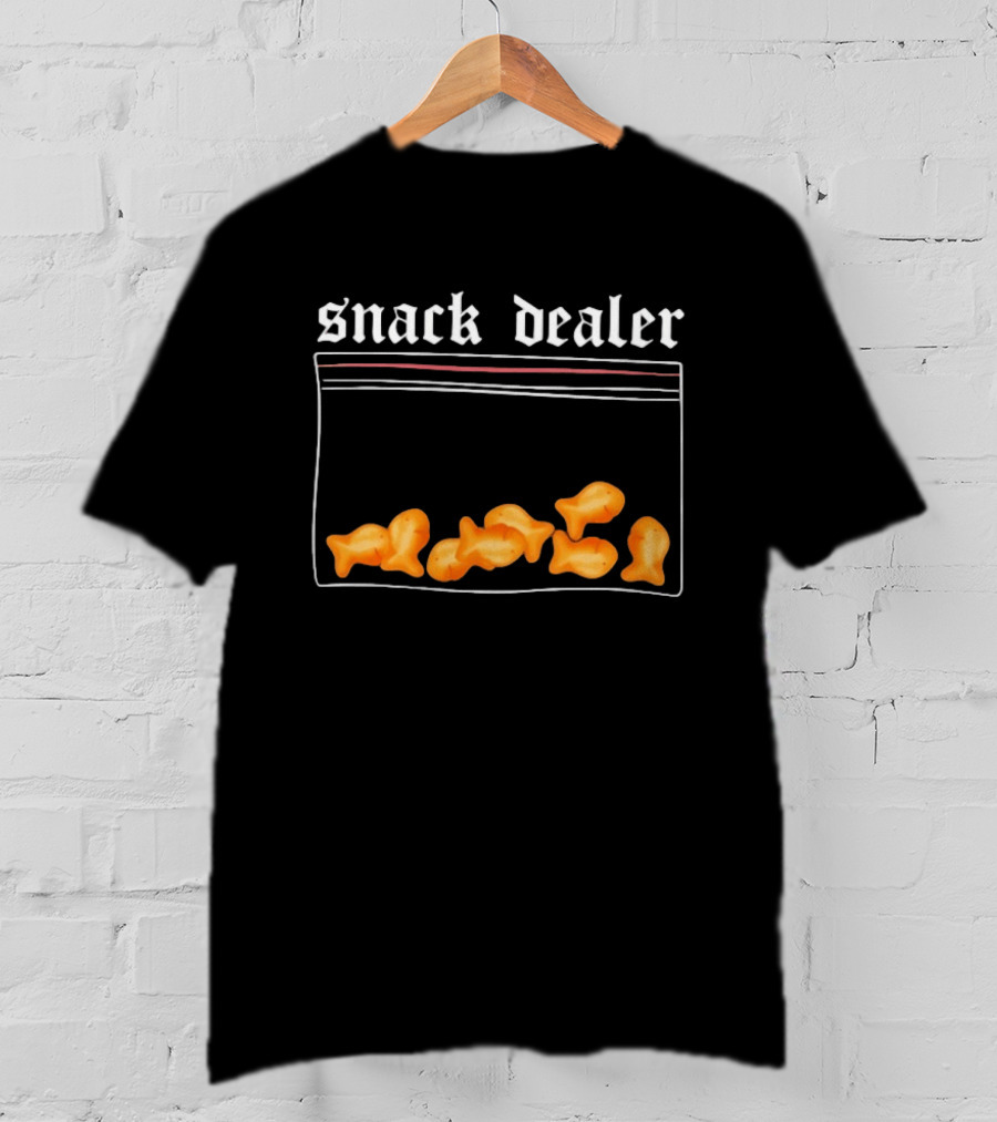 Snack Dealer Fish Crackers Pack Ziploc Bag T-Shirt