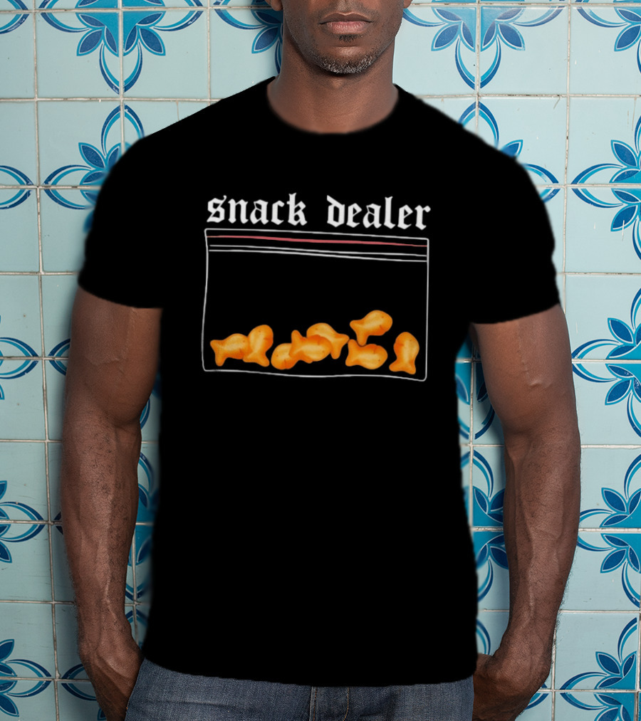 Snack Dealer Fish Crackers Pack Ziploc Bag T-Shirt