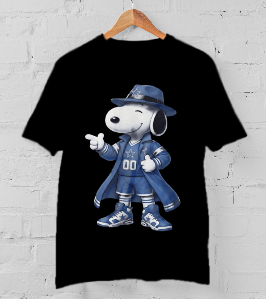 Snoopy Dallas Cowboys 00 Jersey Peanuts Character NFL Team Fan T-Shirt