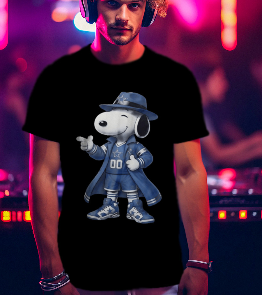Snoopy Dallas Cowboys 00 Jersey Peanuts Character NFL Team Fan T-Shirt