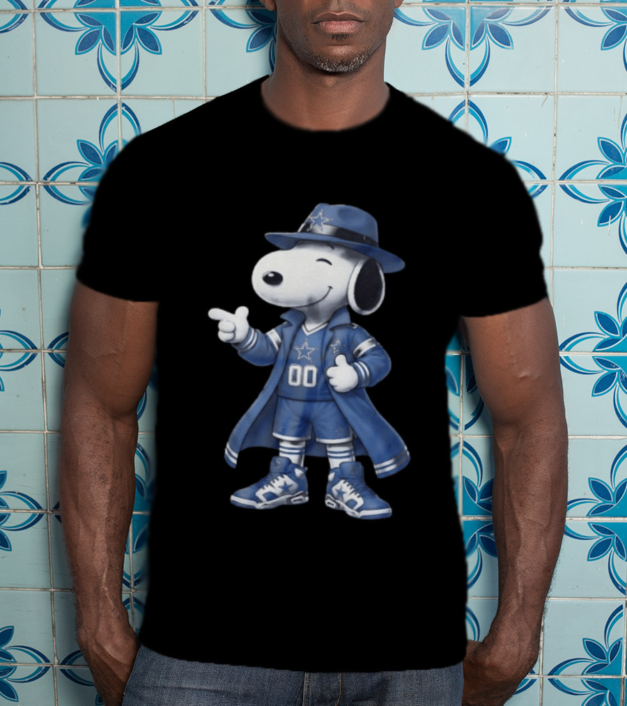Snoopy Dallas Cowboys 00 Jersey Peanuts Character NFL Team Fan T-Shirt