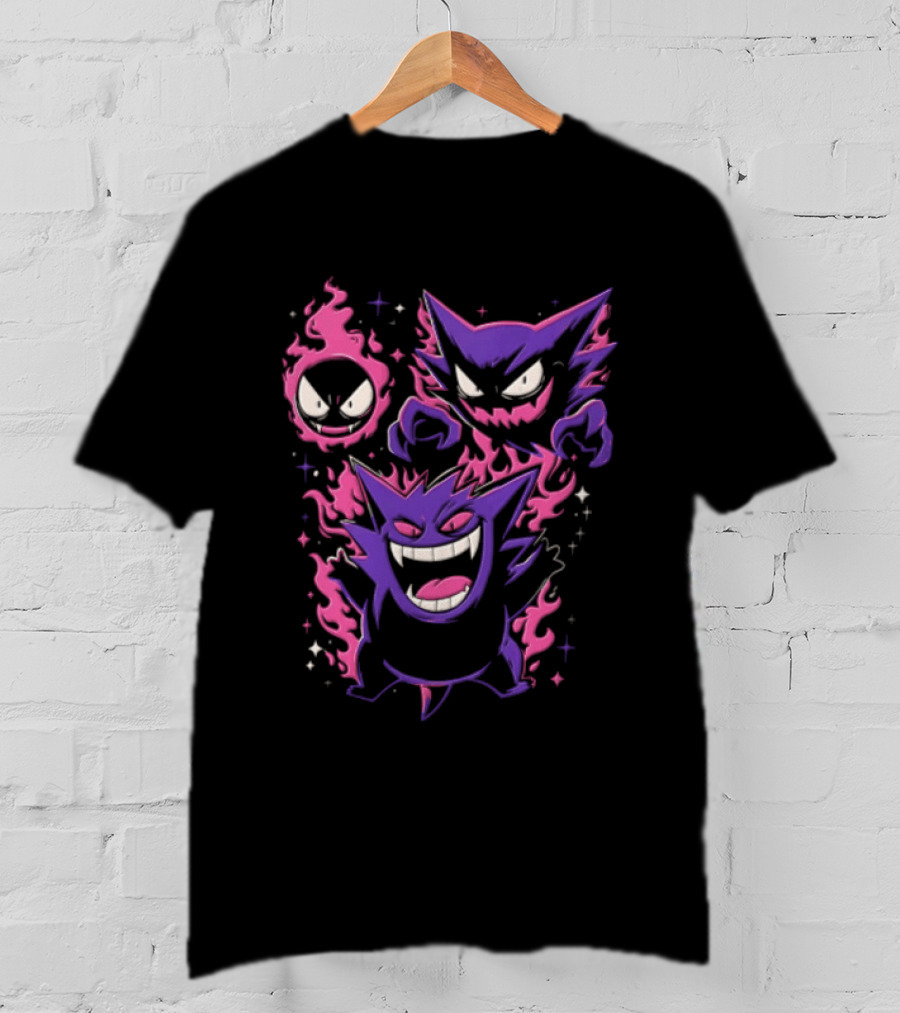 Terror Gang Gengar Haunter Gastly Pokemon Flame T-Shirt