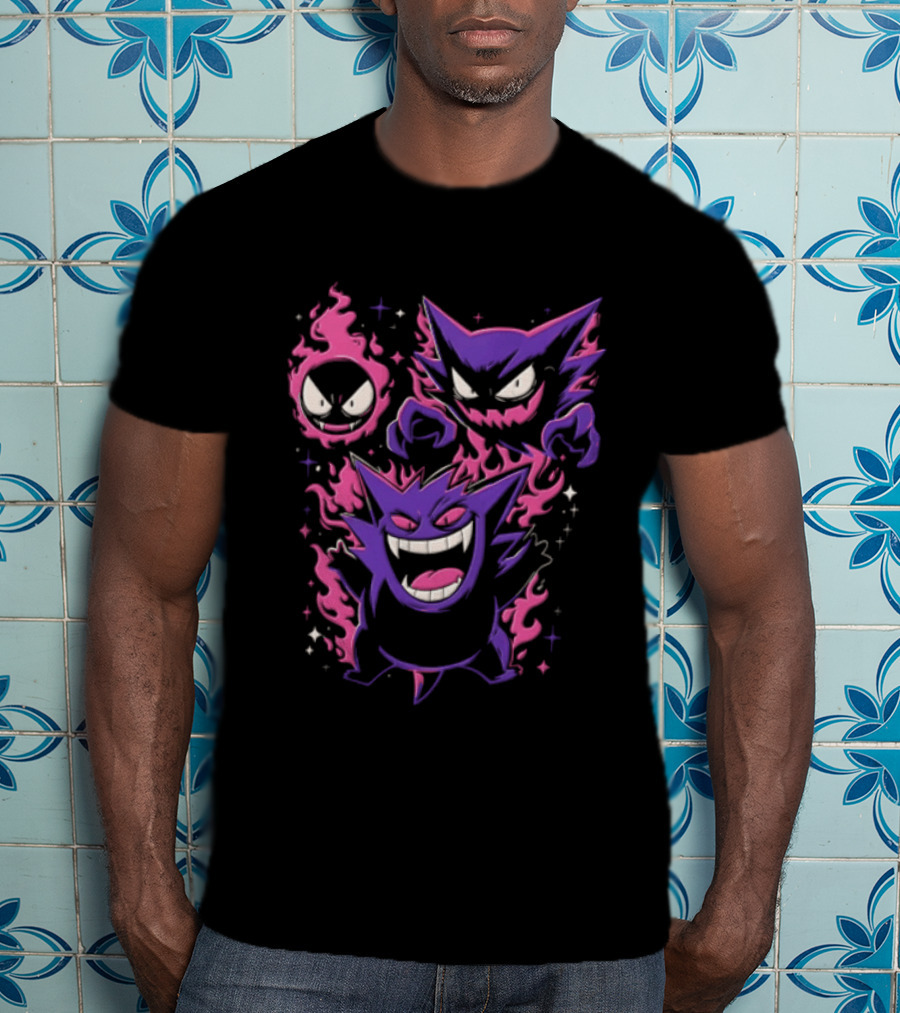 Terror Gang Gengar Haunter Gastly Pokemon Flame T-Shirt