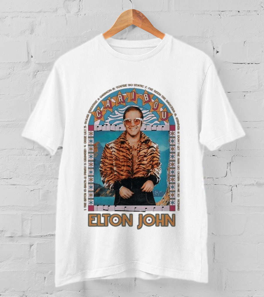 Elton John Caribou I've Seen The Saucers Retro Style Music T-Shirt