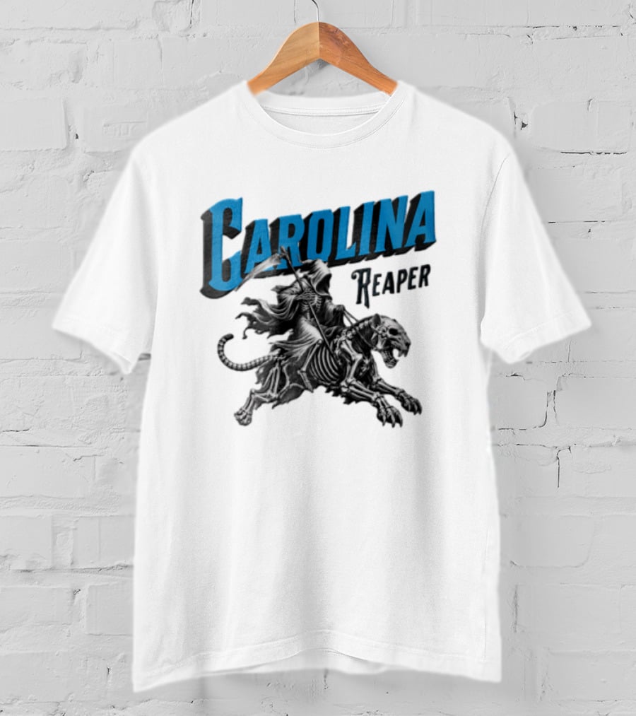 Carolina Reaper Grim Reaper Riding Skeleton Panther T-Shirt