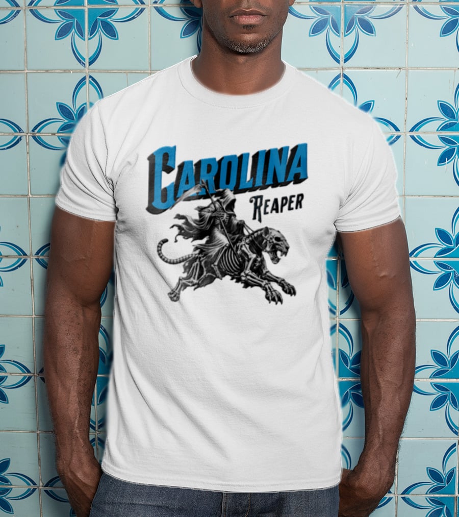 Carolina Reaper Grim Reaper Riding Skeleton Panther T-Shirt